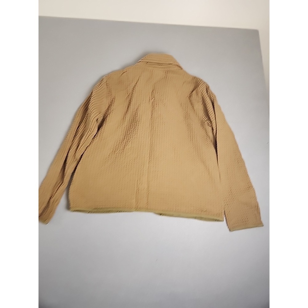 Cabelas Womens L Waffle Heavy Knit Tan Button Front Shacket Jacket Sweater - Picture 5 of 7